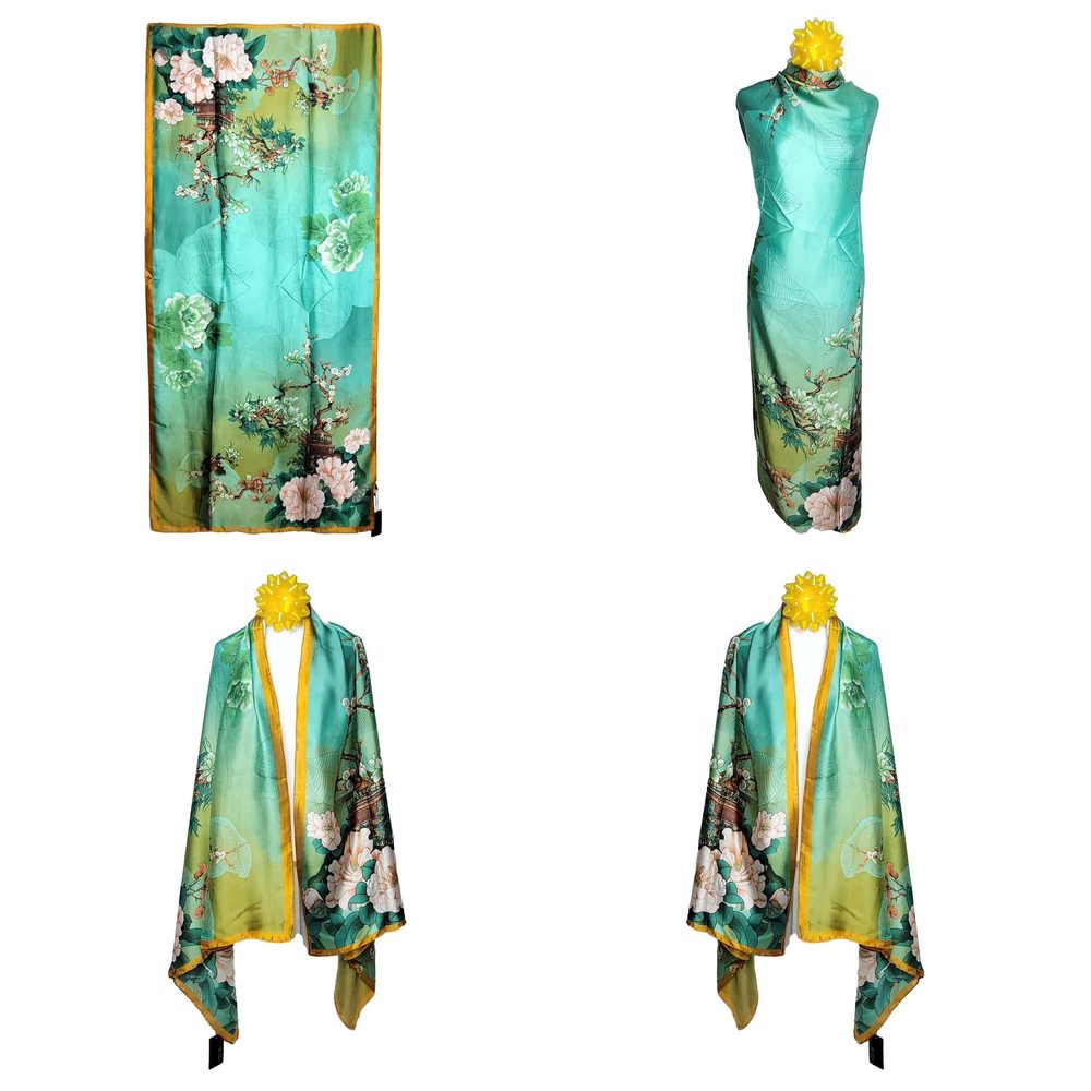 NWT Long Soft Scarf 35"x70" Rectangle Silk Feeling 100% Shawl Wrap 02281